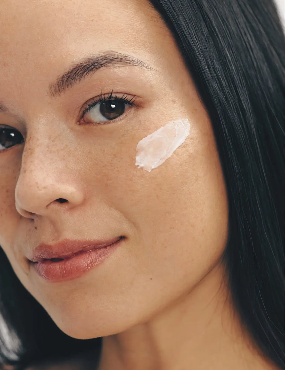 Collage botanical skincare on woman