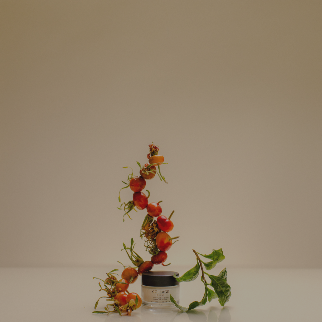 Collage skincare with botanical ingredients